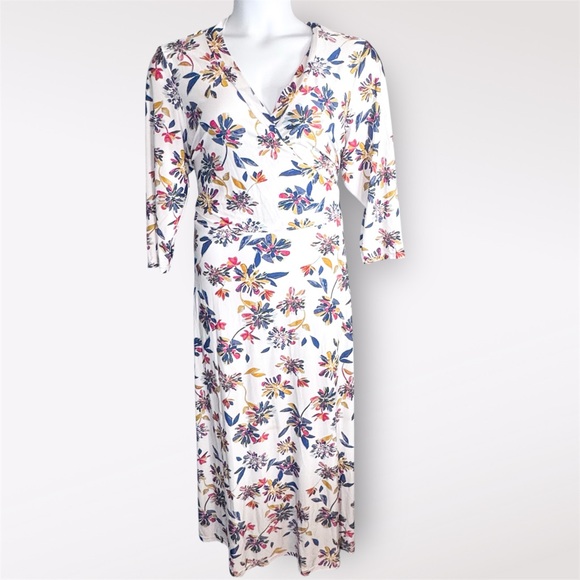 Floral V-Neck Faux Wrap Maxi Dress - Picture 1 of 9
